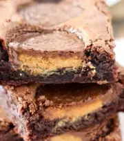 15 piece peanut butter WHITE Reese’s Cup Brownies Soft Chewy Homemade