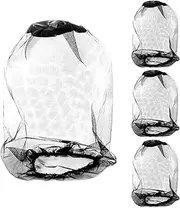 ZANZER 4 PCS Midge & Mosquito Head Net with Carry Bags, Nylon Fine Mesh Insect Netting Hood Cover for Face Neck Protection Against Bugs Gnats No-See-Ums, Outdoor Hiking Camping Climbing Walking