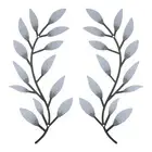 Metal Tree Leaf Wall Decor 2 Pack Vine Olive Leaf Wall Art Style 1, White