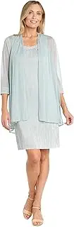 [R&M Richards] 2PC Pleated Glitter Bodre Jacket Dress