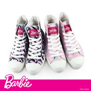 Barbie 芭比愛上渡假高筒帆布鞋-繽紛黑