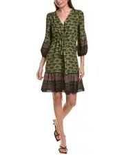 Go> by GoSilk Short & Sweet Silk Dress xs Green