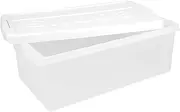 Luxshiny Box Multi Function Book Storage Box with Lid Dividers Dust Resistant Design for Organizing Books Snacks and Office Supplies Portable Storage Bin for Home and Office