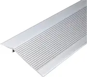 Threshold Ramp, Tack Strips for Carpet Installation, Door Ramp Threshold, Aluminum Metal Track, Floor Transition Strip Carpet to Tile (Color : Silver, Size : Length 90cm/35in)
