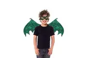 Little Adventures Reversible Dragon Mask and Wing Sets for Boys Girls Ages 3-8 Green