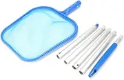 Pool Leaf Rake Net Cleaning Skimmer with Rod Cleaning Accessories Swimming Pool Cleaning Tools Smooth Corner Design Convenient to Use for Swimming Pool Aluminum Material
