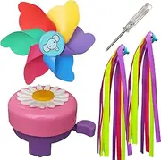 4PCS Kids Bike Bells,DIY Bells and Tassel Ribbon Decoration Set,Kids Bicycle Streamers,Children's Bicycle Accessories,Used for Children's Scooters, Bicycles, Girls Bicycle