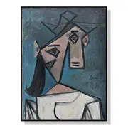 Wall Art 50cmx70cm Head Of A Woman By Pablo Picasso Black Frame Canvas