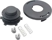 JIUDANI 4002 710 2108 String Trimmer Replacement Parts Head Spool and Cover Cap 6pcs Kit - Compatible with STIHL FS80 FS83 FS85 FS100 FS110 FS120 FS130 FS200, includes Spring and Line Feed Eyelet