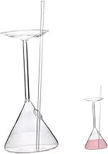 Mikinona Creative Funnel Glassware Unique Drinking Cup for Cocktails Iced Tea Juice Barware with Straw for Bachelorette Parties Gatherings