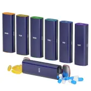 Weekly Pill Organizer 2 Times a Day, Aluminum Alloy Travel Pill Box 7 Day, Am...