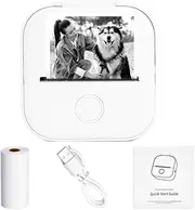 Portable Mini Thermal Printer T02 Mini Pocket Label Printer (White)