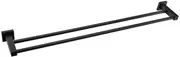 800mm Double Rail Towel Rack Stainless Steel 304 Wall Mounted Matt Black Square Towel Bar Holder