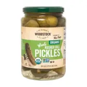 Woodstock Organic Kosher Whole Dill Pickles - Case of 6 - 24 OZ
