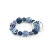 NEW JILZARAH Handmade Clay Beads DUTCH BLUE 15mm SMALL Wrist Keychain