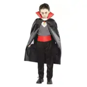3-Piece Vampire Costume Boys Small (4-6) Shirt Cape & Pants