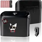 Car Trash Can with Lid ABS Leakproof Vehicle Garbage Bin Cool Dogfighting Pattern Storage Bucket with 100pcs Trash Bags for Front Back Seat Centre Console Accessories Suitable for Car Home Office