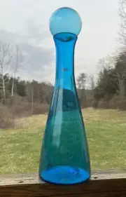 Blenko Glass Turquoise Vase with Float Ball