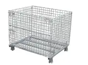 Collapsible Foldable Stackable Wire Mesh Storage Cage 1-Tonne with Wheels