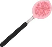 Gogogmee Silicone Bath Brush Toilet Brush Long Handle Scrubber Shower Puff Washing Body Shower Sponge Brushes Multi Head Cleaning Brush Exfoliating Bath Scrubber Gua Back Pink