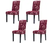 4Pcs Stretch Dining Chair Cover Removable Washable Chair Covers -Style 3