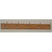 Wooden Mallet HCR-5NLO 5 Hook Coat Rack in Light Oak - Nickel