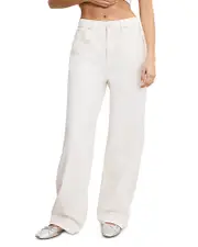 Good American Good Standard Baggy Jeans in Cloud White