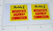 Pair Buddy L Interstate Highway Commission Stickers BL-050