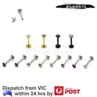 1PC Lip Ear Piercing Bar Labret Round Zirconia Internal Threaded Steel