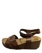 Eric Michael women's retro wedge sandals Brown