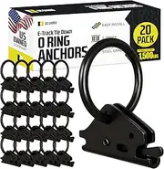 DC Cargo Mall 20 Steel E-Track O Ring Tie-Down Anchors for E-Track TieDown System, Tie Down Cargo Loads to ETrack Rails (Not Included) in Enclosed/Flatbed Trailer, Truck, Van, Pickup