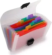 A6 Mini Expanding File Accordion File Folder with 13 Pockets Receipt Organiser File Pockets Folder Bills Document Wallet for Office Home or School