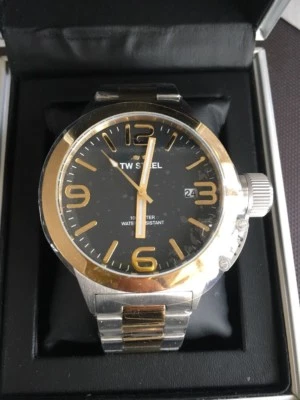 TW STEEL: CB41. 45mm. Black Face. Gold & Silver. BNWT.