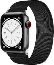 [HAYONLIY] Stretchy Nylon Loop Bands Compatible with Apple Watch Band 38mm 40mm 41mm 42mm 44mm 45mm 46mm 49mm, Sport Elastic Braided Strap for iWatch Series 10 9 8 7 6 5 4 3 2 1 SE Ultra Men Women