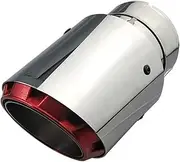 2.5" Inlet 3.5" Outlet Chrome Stainless Steel Car Exhaust tip Tail End Red Tip
