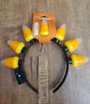 SPOOKY VILLAGE Halloween Candy Corn Headband Light Up Battery Operated NWT