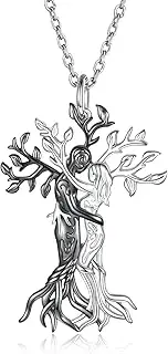 [Zepmais] Hug Couple Necklace for Women - 925 Sterling Silver Tree of Life Pendant Lovers Embrace Jewelry Gifts for Wife Girlfriend, Him and Her