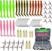 Fishing Bait Kit, 68X Fishing Hooks Lure, with Storage Box, Multifunctional Outdoor Equipment for Lake River Sea Camping Saltwater Freshwater