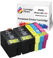 5 Pack (2BK,1C,1M,1Y) Compatible Ink for Epson 252XL for Epson Workforce WF-3620 WF-3640 WF-7610 WF-7620 WF-7710 WF-7720 WF-7725