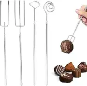 NHQZ Chocolate Praline Fork Set, Stainless Steel Chocolate Cutlery for Chocolate, Truffles and Desserts, Chocolate Diving Fork for DIY Chocolates, Multifunctional for Households, Restaurants and
