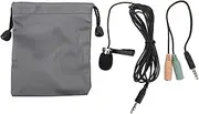 Lavalier Lapel Microphone, Portable Collar Clip Mic, Shirt Collar Clip On Mic with 3.5mm Connector, Omni Directional Noise Reduction Lavalier Microphone for Video Recording