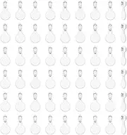DICOSMETIC 600Pcs Glue On Pendant Flat Pad Charm Flat Jewelry Bails Acrylic Transparent Cabochon Bails Jewelry Making Accessories for DIY Jewelry Making, Hole: 2mm, Acrylic, No Gemstone