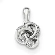 14K White Gold Diamond Knot Pendant