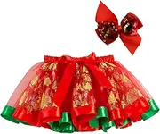 [LERTREE] Christmas Costume Girls Tutu Skirts Fancy Xmas Party Tulle Printed Elk Christmas Tree Dress Skirt for Kids Baby Girls