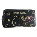 ♥小公主日本精品♥HELLOKITTY大臉愛心杯子蛋糕造型黑金紅金粉色皮夾長夾錢包~3