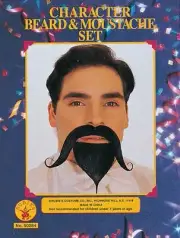 Character Handlebar Mustache & Beard Set