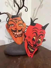 U Pick Vintage Inspired Devil with Smiling Teeth Halloween Cardstock Decoration