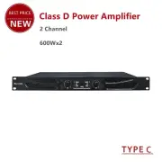 GAP-C1000 C 600Wx2 Class D Power Amplifier 2CH for Bar Disco + Power Cable