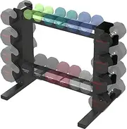 Proiron Compact Dumbbell Rack, Solid Weight Rack for Dumbbells Kettlebells Home Gym Storage, Multi-layer Weights Stand Holder (Rack Only)