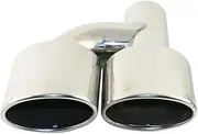 1 PCS Stainless Steel H Type Exhaust tip Oval 2.5 Inchi Dual Exhaust Muffler Tip Compatible For AG W204 W211 C-Class C63(EJ30213b-L-AG)